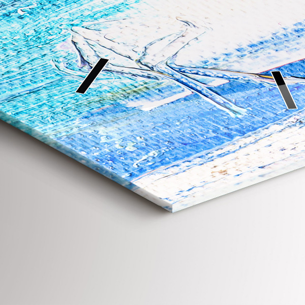 Ceas vertical de perete din sticlă Cuplu în ploaie