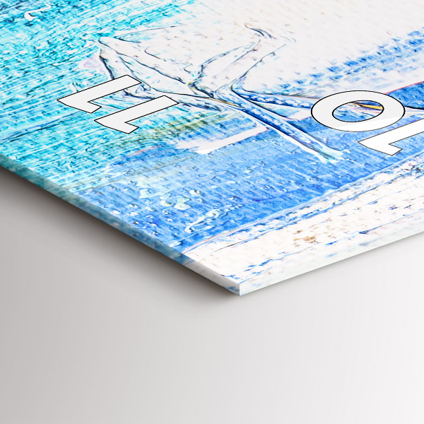 Ceas vertical de perete din sticlă Cuplu în ploaie