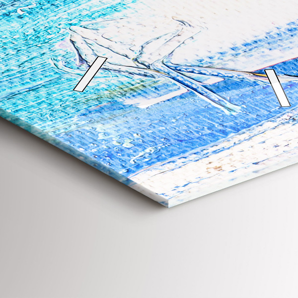 Ceas vertical de perete din sticlă Cuplu în ploaie