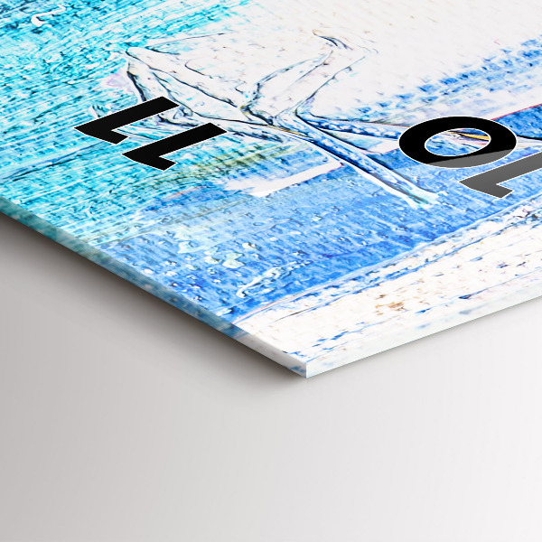 Ceas vertical de perete din sticlă Cuplu în ploaie