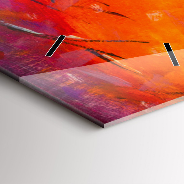 Ceas vertical de perete din sticlă Cuplu în pădure