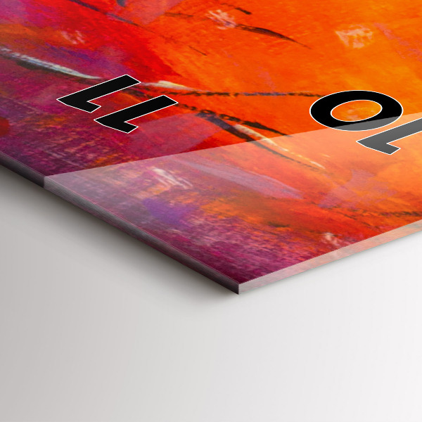 Ceas vertical de perete din sticlă Cuplu în pădure