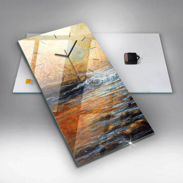 Ceas vertical de perete din sticlă Artă artistică