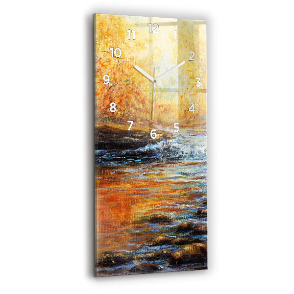 Ceas vertical de perete din sticlă Artă artistică