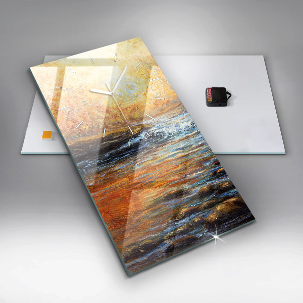 Ceas vertical de perete din sticlă Artă artistică