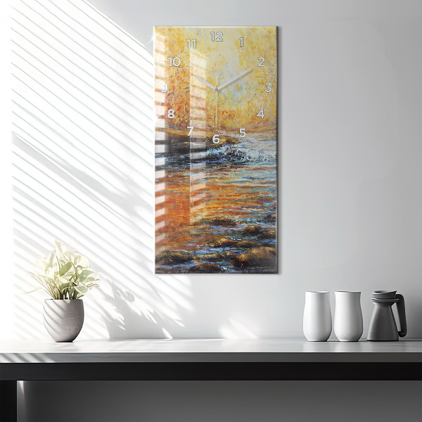 Ceas vertical de perete din sticlă Artă artistică