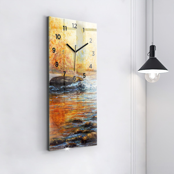 Ceas vertical de perete din sticlă Artă artistică