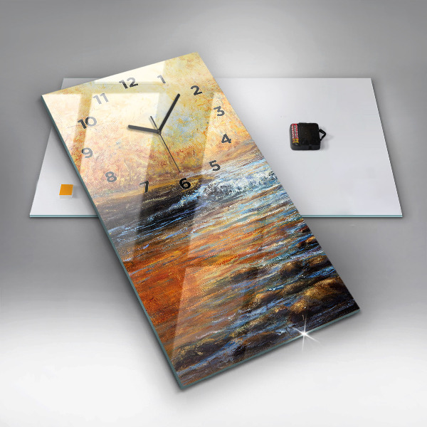 Ceas vertical de perete din sticlă Artă artistică