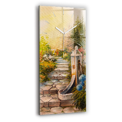 Ceas vertical de perete din sticlă Compoziția uleiului în pădure