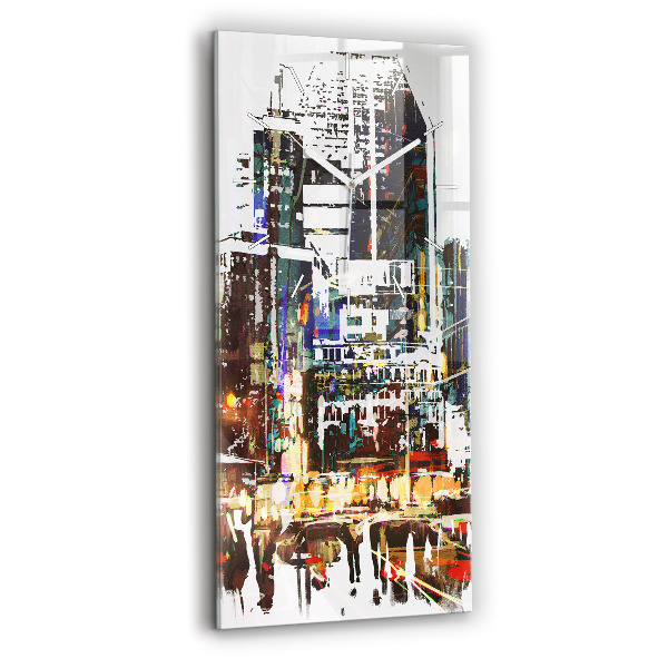Ceas vertical de perete din sticlă Orașul New York
