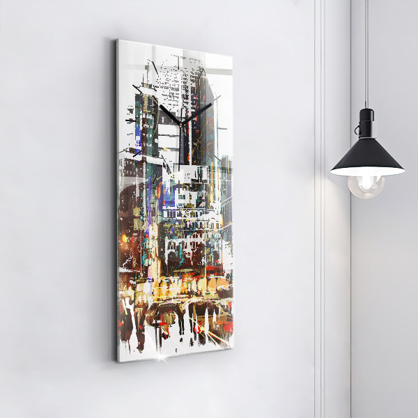 Ceas vertical de perete din sticlă Orașul New York