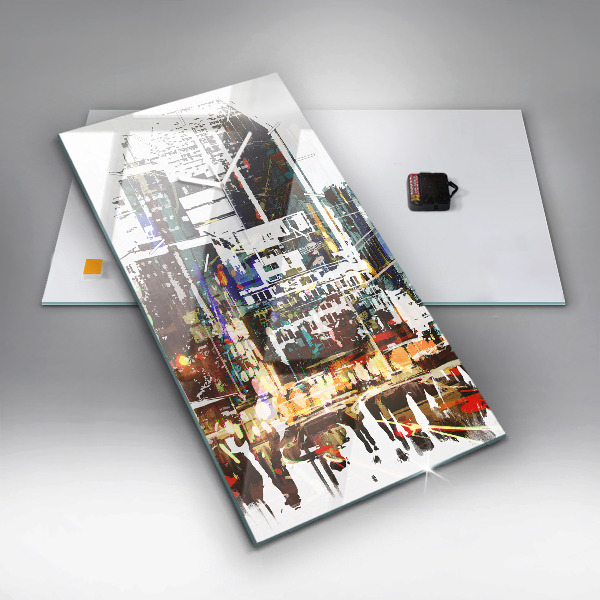 Ceas vertical de perete din sticlă Orașul New York