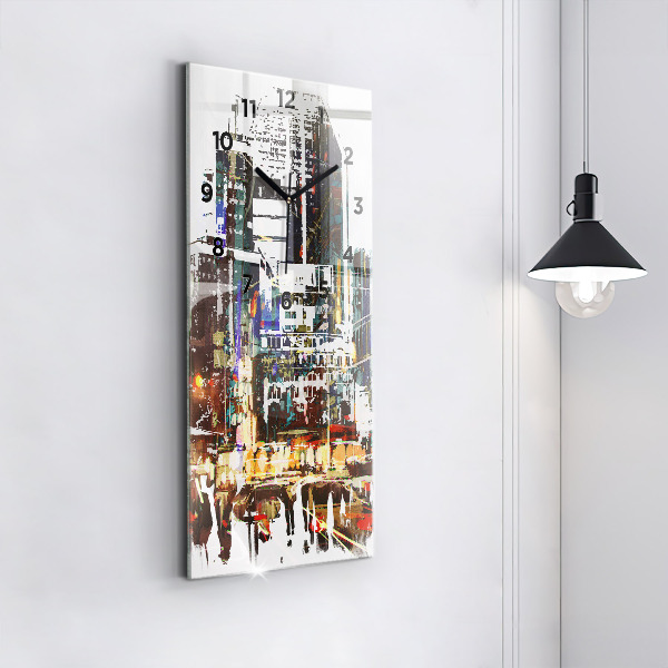 Ceas vertical de perete din sticlă Orașul New York