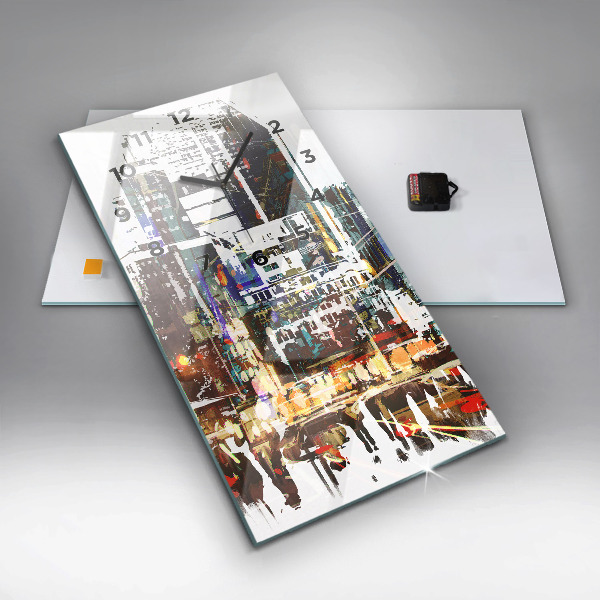 Ceas vertical de perete din sticlă Orașul New York