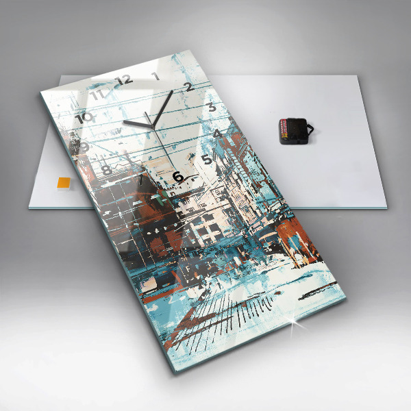 Ceas vertical de perete din sticlă Arta stradală