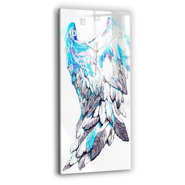 Ceas vertical de perete din sticlă Imitație de aripi de pasăre