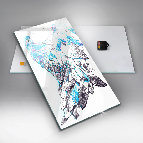 Ceas vertical de perete din sticlă Imitație de aripi de pasăre