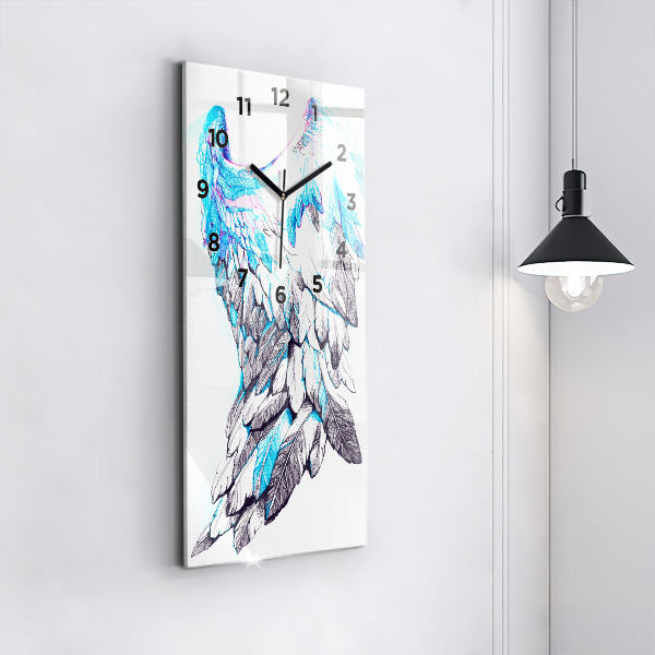 Ceas vertical de perete din sticlă Imitație de aripi de pasăre