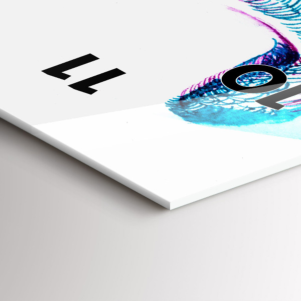 Ceas vertical de perete din sticlă Imitație de aripi de pasăre