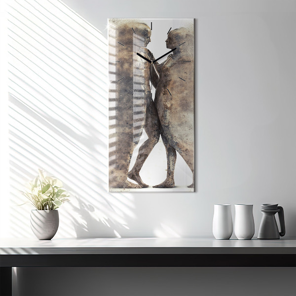 Ceas vertical de perete din sticlă Oameni abstracti nisip