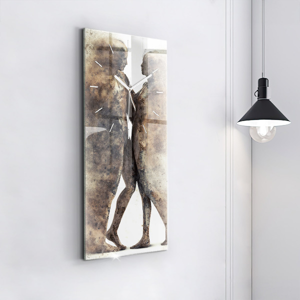 Ceas vertical de perete din sticlă Oameni abstracti nisip