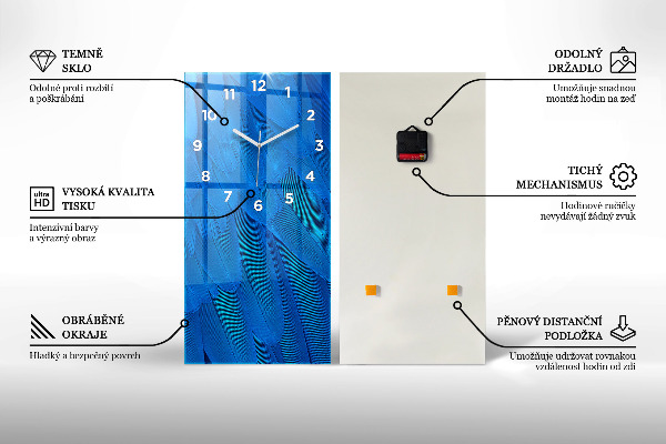 Ceas vertical de perete din sticlă Oameni abstracti nisip