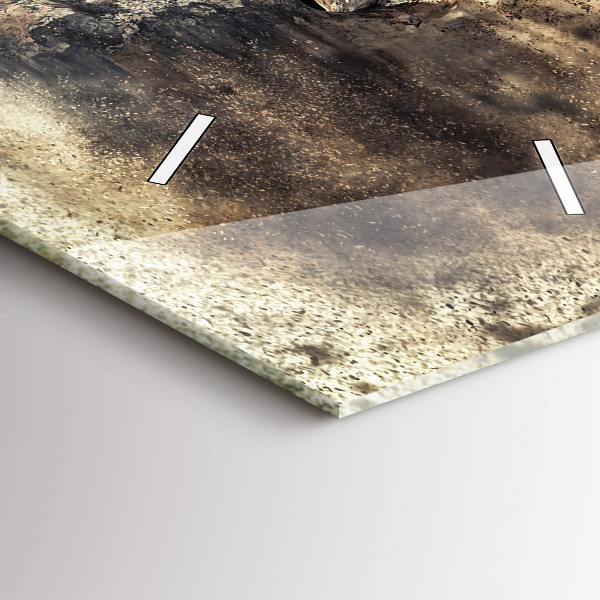 Ceas vertical de perete din sticlă Oameni abstracti nisip