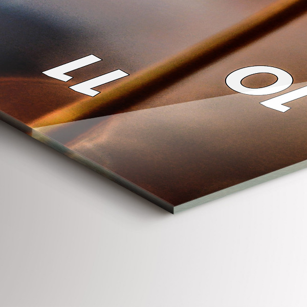 Ceas vertical de perete din sticlă Păpădie cu rouă