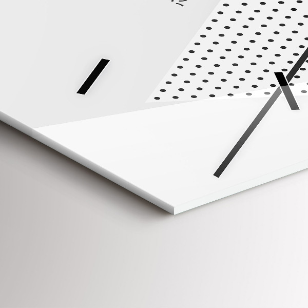 Ceas vertical de perete din sticlă Model geometric