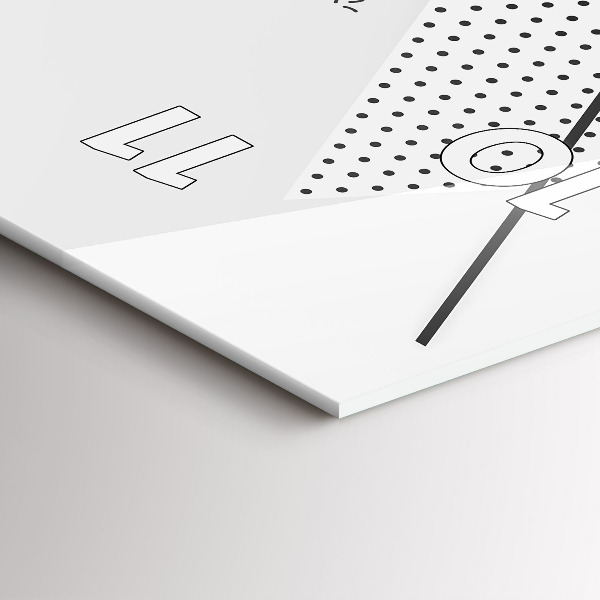 Ceas vertical de perete din sticlă Model geometric