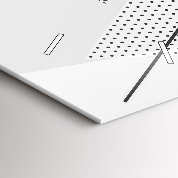Ceas vertical de perete din sticlă Model geometric