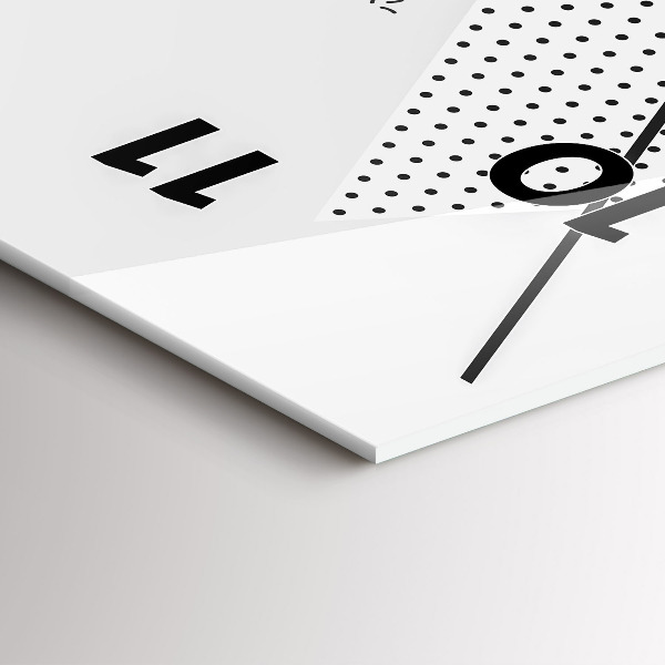 Ceas vertical de perete din sticlă Model geometric