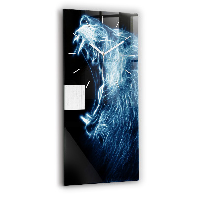 Ceas vertical de perete din sticlă Leu sălbatic