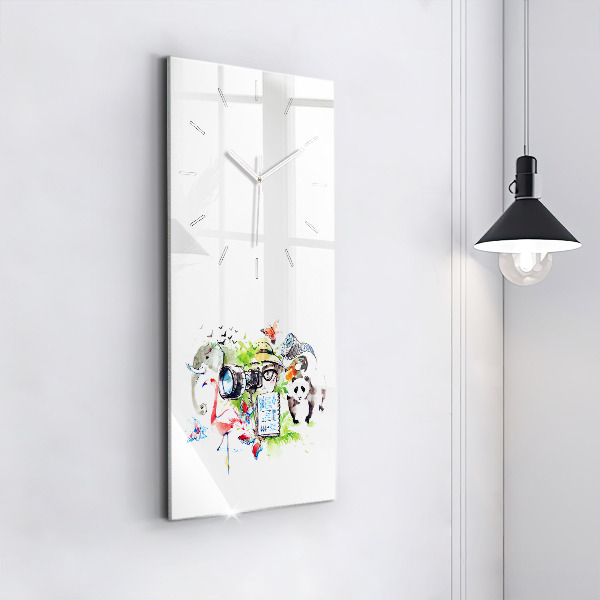Ceas vertical de perete din sticlă Zoolog