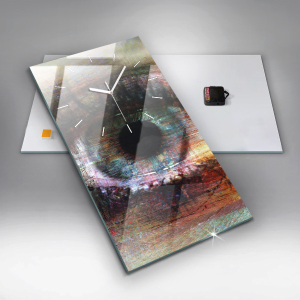 Ceas vertical de perete din sticlă Street Art Eye