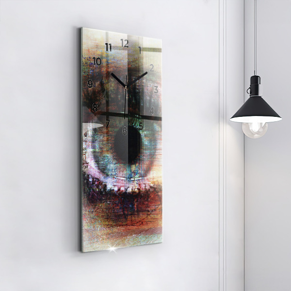 Ceas vertical de perete din sticlă Street Art Eye