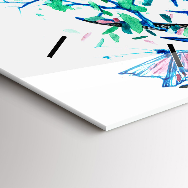 Ceas vertical de perete din sticlă Ilustrație de cerb