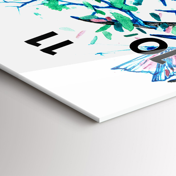 Ceas vertical de perete din sticlă Ilustrație de cerb