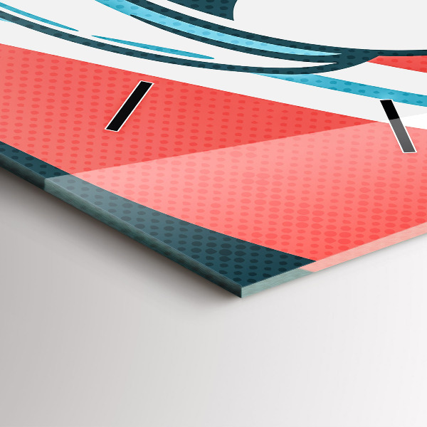 Ceas vertical de perete din sticlă Imaginația copiilor