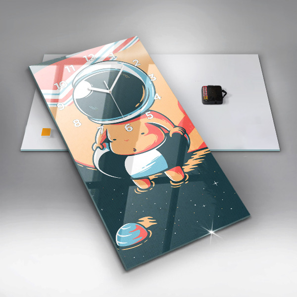 Ceas vertical de perete din sticlă Imaginația copiilor