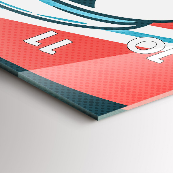 Ceas vertical de perete din sticlă Imaginația copiilor