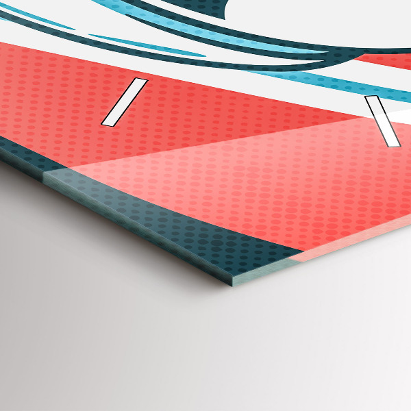 Ceas vertical de perete din sticlă Imaginația copiilor