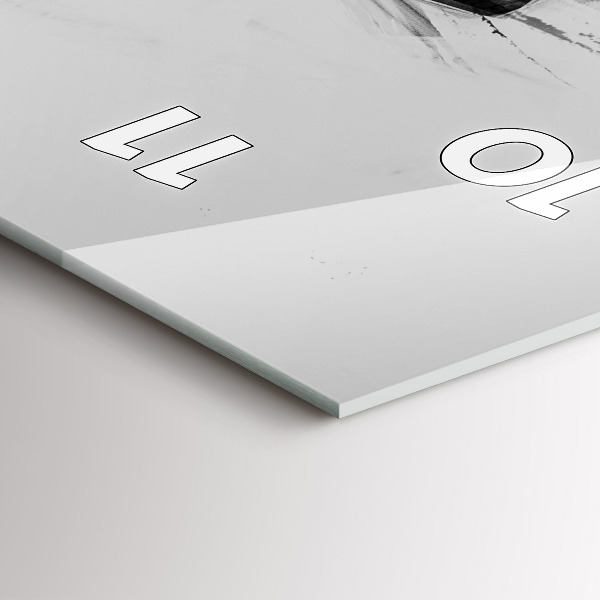 Ceas vertical de perete din sticlă Leu pictat