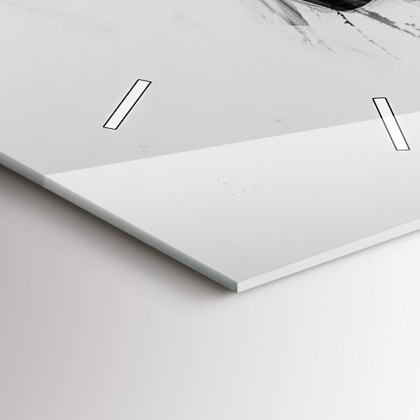 Ceas vertical de perete din sticlă Leu pictat