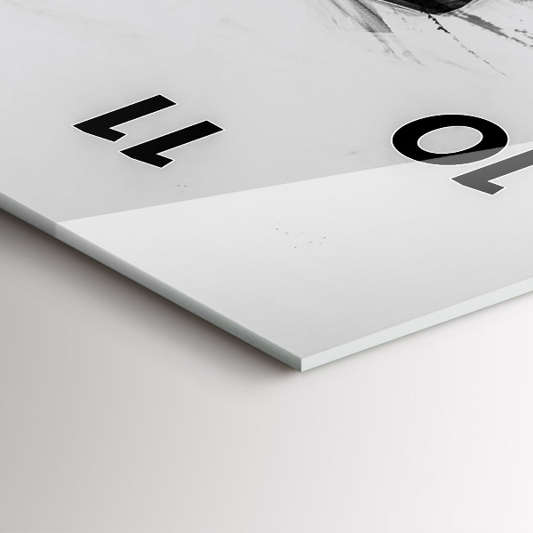 Ceas vertical de perete din sticlă Leu pictat