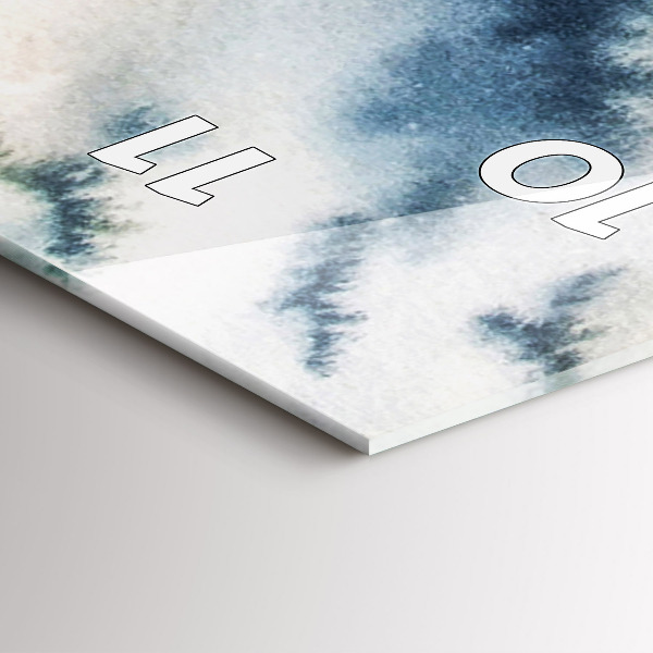 Ceas vertical de perete din sticlă Lacul de iarnă Łódka