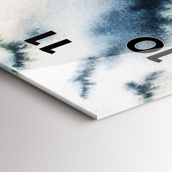 Ceas vertical de perete din sticlă Lacul de iarnă Łódka