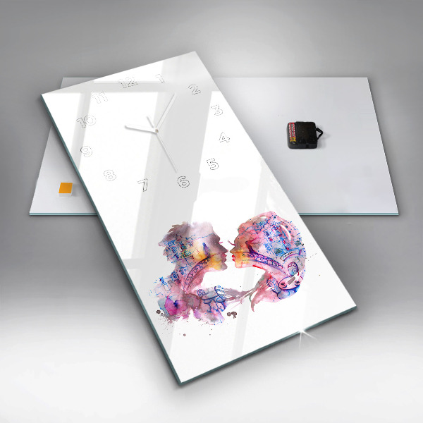 Ceas vertical de perete din sticlă Două Corpuri Un Suflet