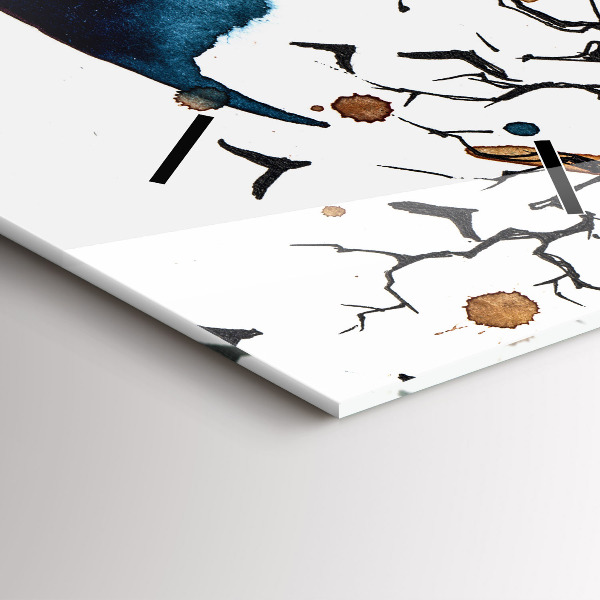 Ceas vertical de perete din sticlă Lupul și Luna Plină