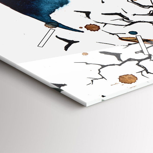 Ceas vertical de perete din sticlă Lupul și Luna Plină